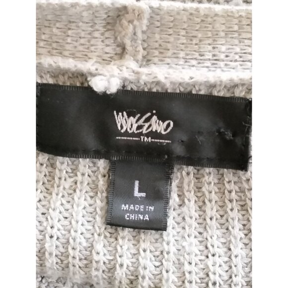 Mossimo Size Large Cardigan Womens Ribbed Open Front Light Gray Long Sleeve Knit - Picture 8 of 9